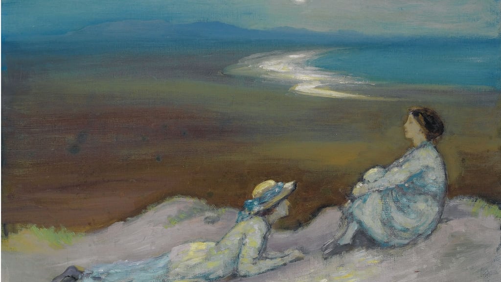 Beirt chailíní cois cladaigh le George Russell.