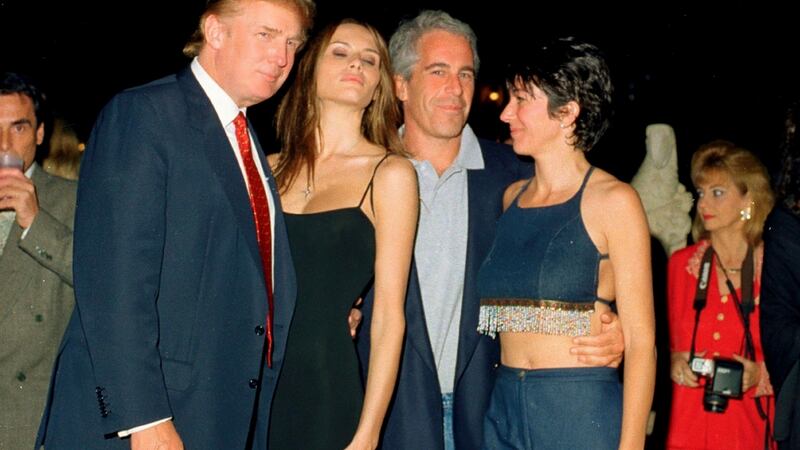 Donald Trump and his then-girlfriend  Melania Knauss, Jeffrey Epstein and  Ghislaine Maxwell  at the Mar-a-Lago club, Palm Beach, Florida, in 2000. File photograph: by Davidoff Studios/Getty Images