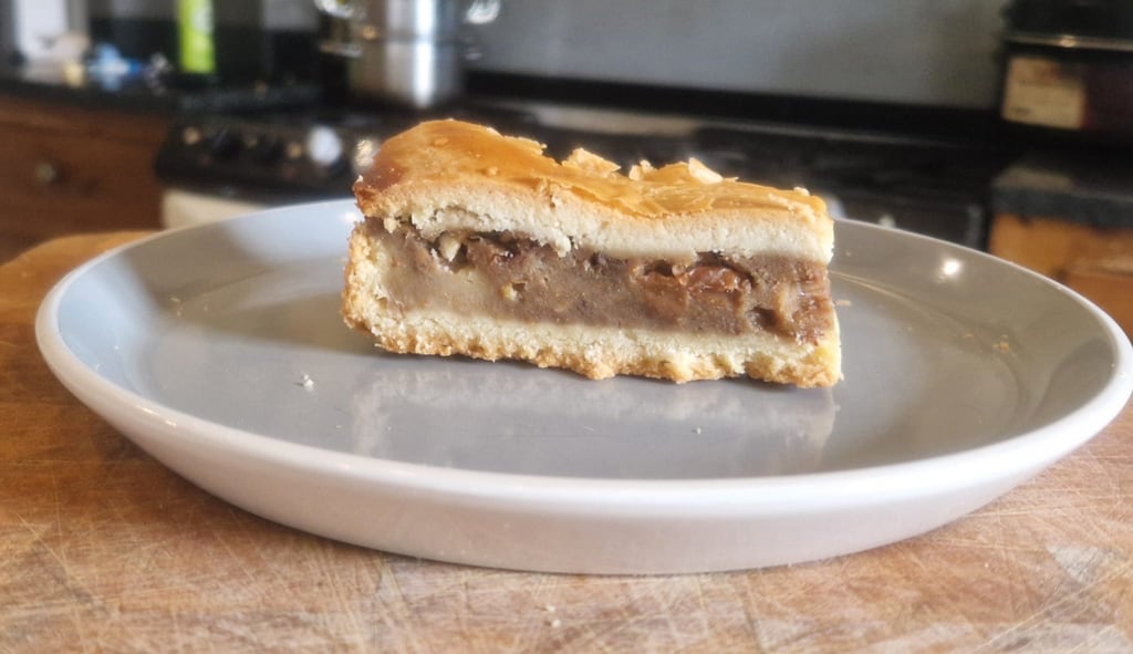 Chester or gur cake: As Chester cake, it was a feature of the Irish confectionery scene as early as 1838