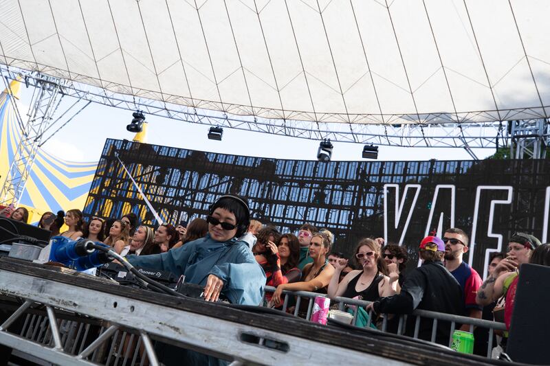 Kathy Yaeji Lee performs as Yaeji during Forbidden Fruit Festival at The Royal Hospital Kilmainham in Dublin. Photograph: Kieran Frost/Redferns