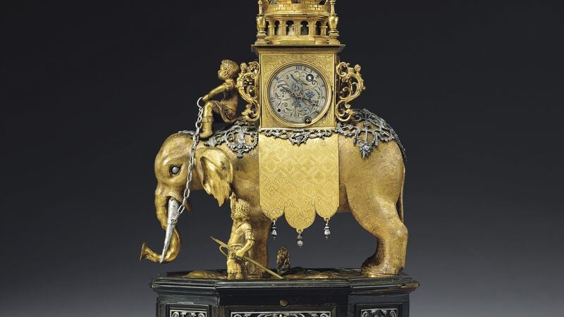 Enamelled silver and gilt bronze elephant clock, circa 1600-1610, (estimated  €600,000-€850,000)