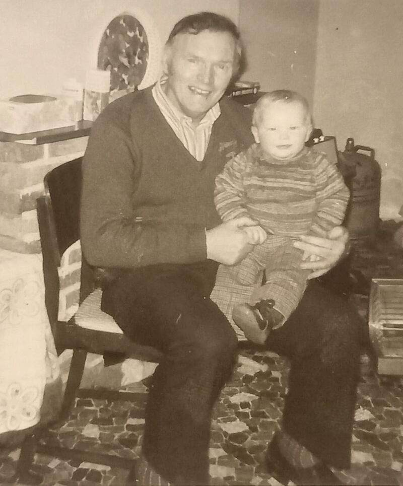 Minister for Public Expenditure Michael McGrath as a boy on his father Jack’s knee. Photograph courtesy of Michael McGrath