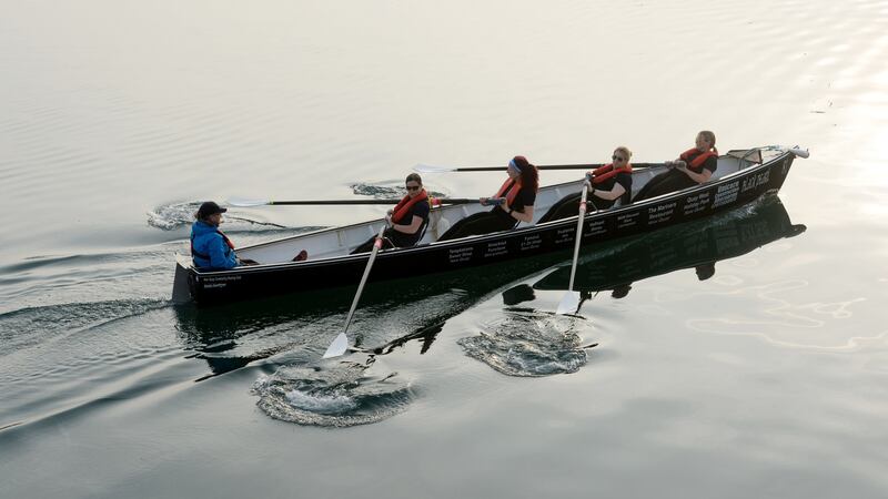 Members of the St Michael’s Rowing Club practicing to defend their title in the Celtic Challenge rowing from Arklow to Aberystwyth. Photograph:  Alan Betson/The Irish Times