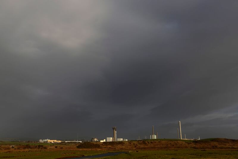 Farmland in Seascale, near Whitehaven, with the Sellafield plant in the background. Photograph: Chris Ratcliffe/Bloomberg/Getty 