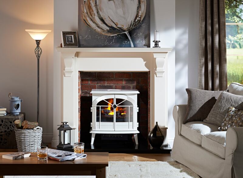 : Fans of stove styles can explore the styles within the range that will work well inset into existing fireplaces or freestanding in a apartment or townhouse. Pictured is the Meribel Optimust electric stove in bone white