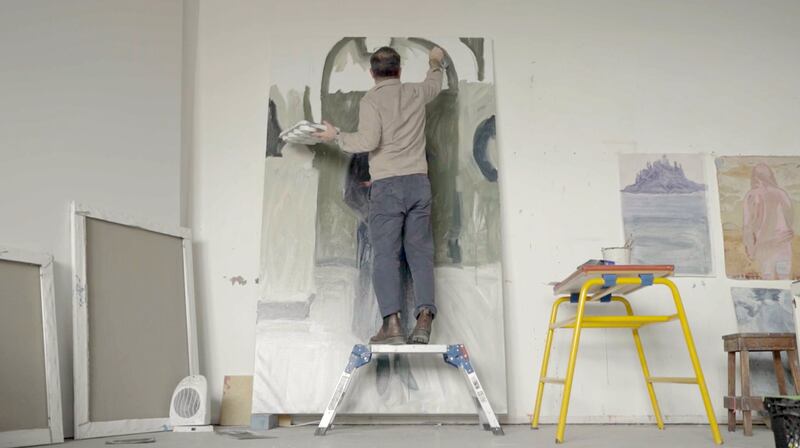 Artist Gareth Reid in his Glasgow Studio