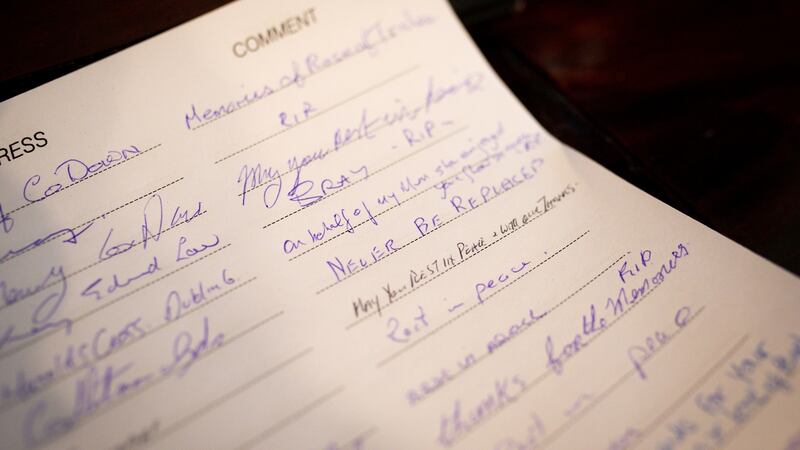 A book of condolence for broadcaster Gay Byrne, in Dublin’s Mansion House. Photograph: Tom Honan