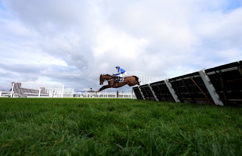 Winston Junior ridden by Harry Cobden on their way to winning the BetMGM Juvenile Hurdle at Ascot on Saturday. Photograph: Steven Paston/PA