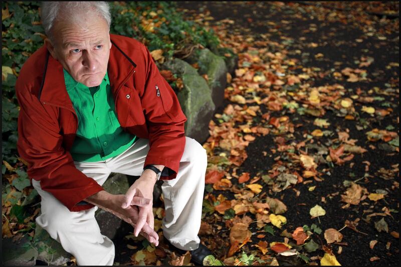 Poet Paul Durkan photographed in Merrion Square in 2009. Photograph: Brenda Fitzsimons
