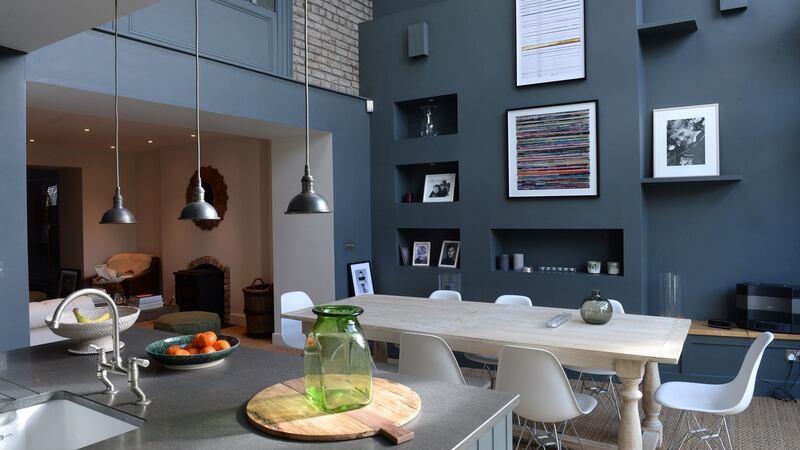 Anthony Peto’s open plan kitchen and diningroom. Photograph:  Dara Mac Donaill