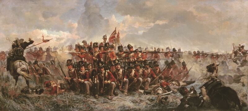 The 28th Regiment at Quatre Bras, 1875. Oil on Canvas. National Gallery of Victoria, Melbourne. Bridgeman Art Library.