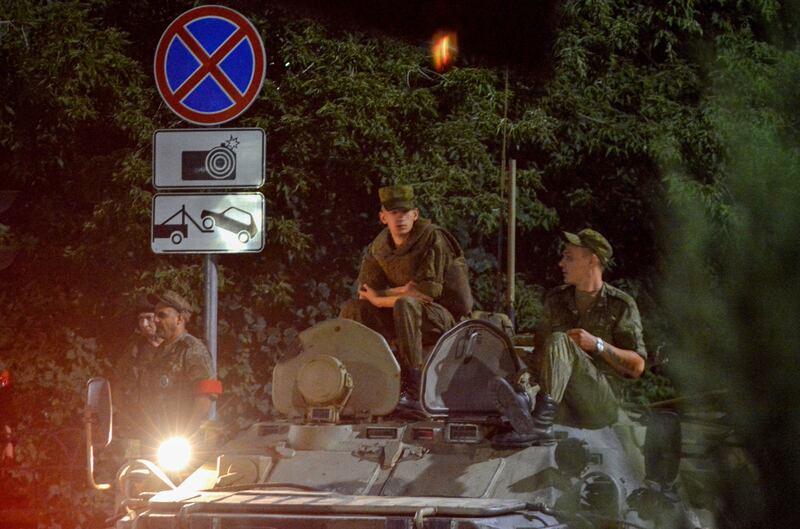 Russian servicemen block a street in downtown Rostov-on-Don on June 24th, 2023. Photograph: EPA-EFE