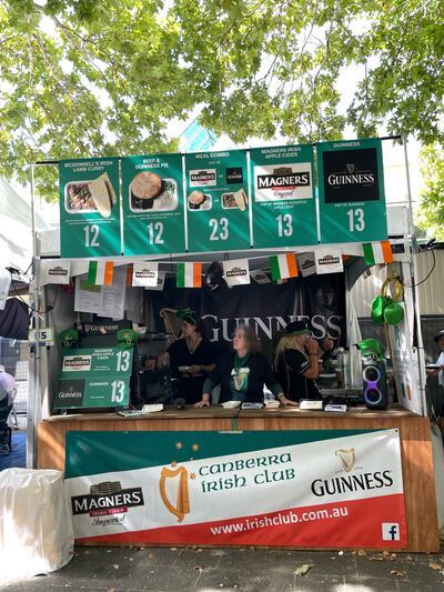 A stall at the multicultural festival in Canberra. Photograph: Laura Kennedy