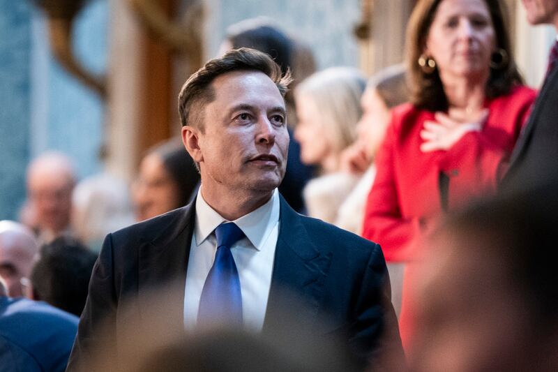 Emails show Musk and Epstein exchanging cordial messages. Photograph: Haiyun Jiang/The New York Times
                      