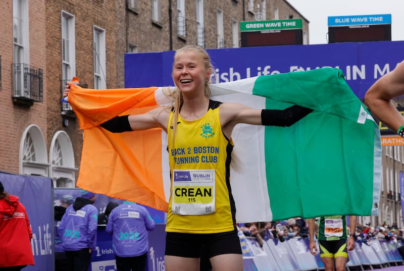 Ava Crean celebrates after winning the women's national title. Photograph: Alan Betson/The Irish Times

