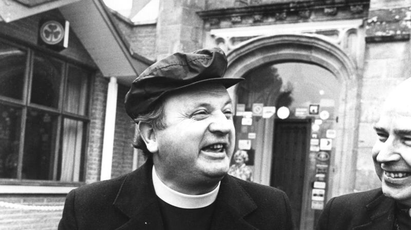 The late Eamonn Casey, bishop of Galway and Dr Edward Daly, bishop of Derry: Bishop Casey supported the production of “Eclipsed”. Photograph: Pat Langan