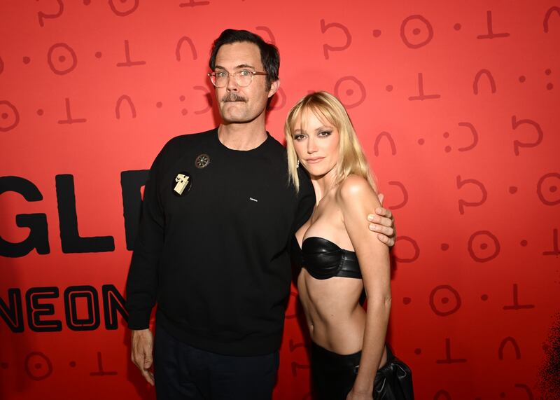 Oz Perkins and Maika Monroe, star of Longlegs. Photograph: Michael Buckner/Variety 