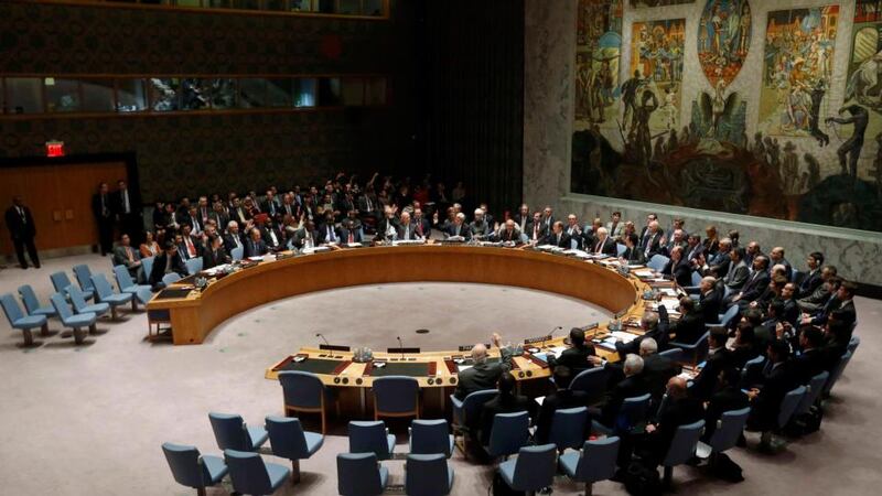 A file image of members the  United Nations Security Council  voting.  Saudi Arabia said today it would not take up its seat on the body. Reuters