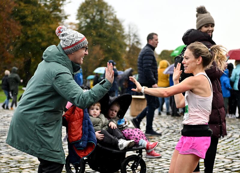 Dublin Marathon 2023: Sarah Kelly from Sligo during the race. Photograh: Ramsey Cardy/Sportsfile