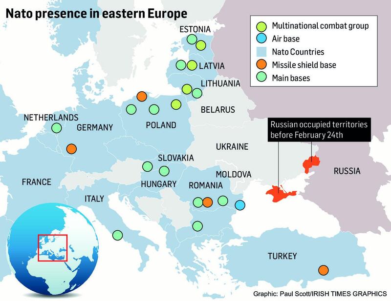Nato’s presence in eastern Europe. Graphic: Paul Scott/Irish Times Graphics