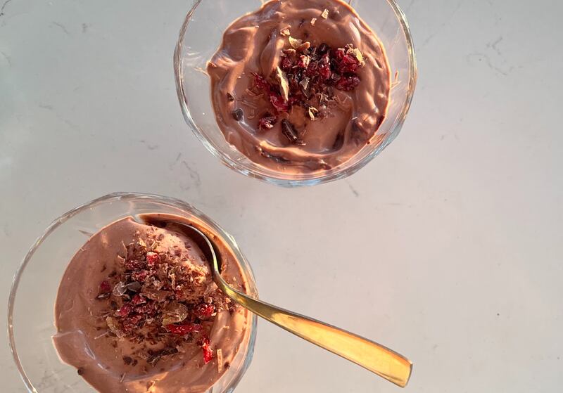 Two ingredient chocolate yoghurt mousse