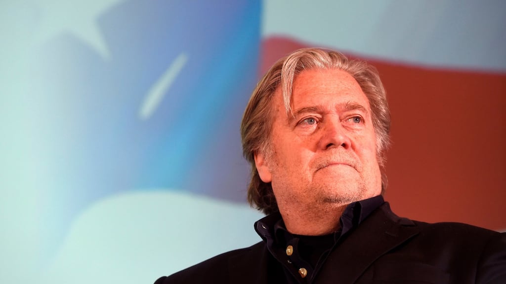 Steve Bannon: The ‘New Yorker’ magazine came under pressure this month over its decision to invite the former Trump adviser onto its platform. File photograph: Michal Cizek/AFP/Getty Images