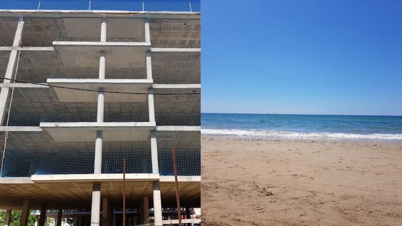 Heaven and hell: the balcony of our first apartment overlooked a building site; our second apartment had the views we thought we’d booked in the first place