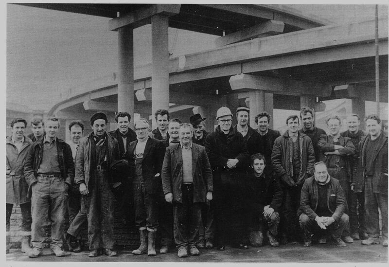 Workers at Birmingham's Spaghetti Junction. Photograph: courtesy of Brenden Farrell