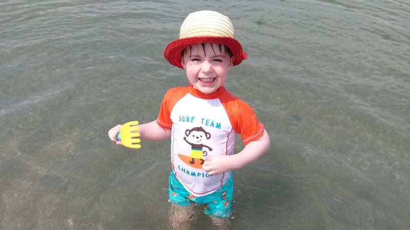 Tristan Forde enjoying the beach at Courtmacsherry, Co Cork, earlier this year. Photograph: Yvonne Cahalane