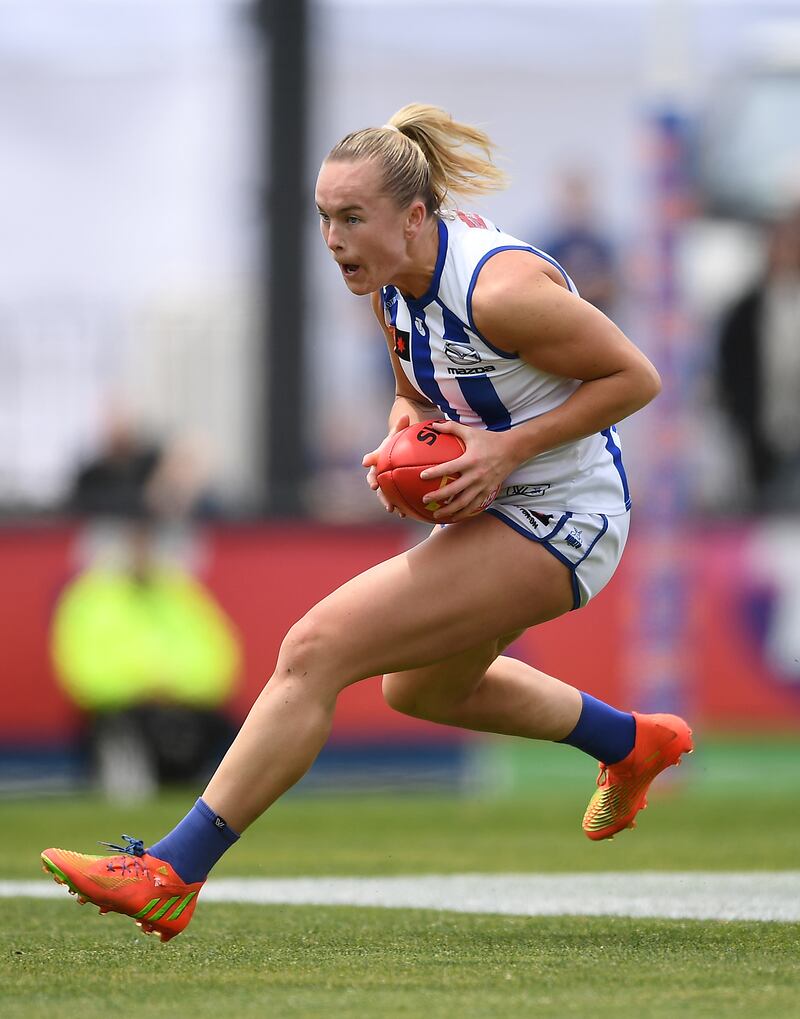 Wall in action with North Melbourne in the AFLW last year. Photograph: Felicity Elliott/AFL/Getty
