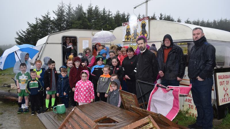 The protest camp at a gold mine in Greencastle, Co Tyrone. Photograph: Freya McClements