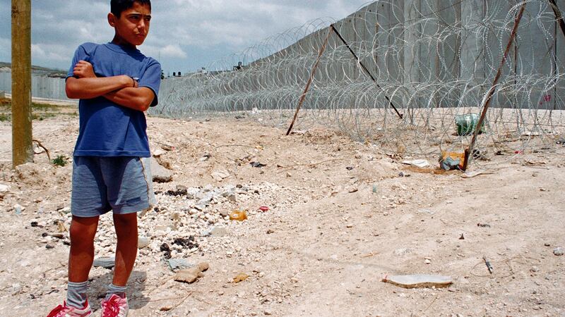 Invisible to Google Maps but not invisible to him – the Israeli Separation Barrier.