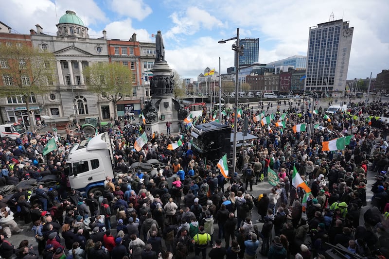 Protesters on Dublin's O'Connell Street earlier this month. Photograph: Niall Carson/PA Wire