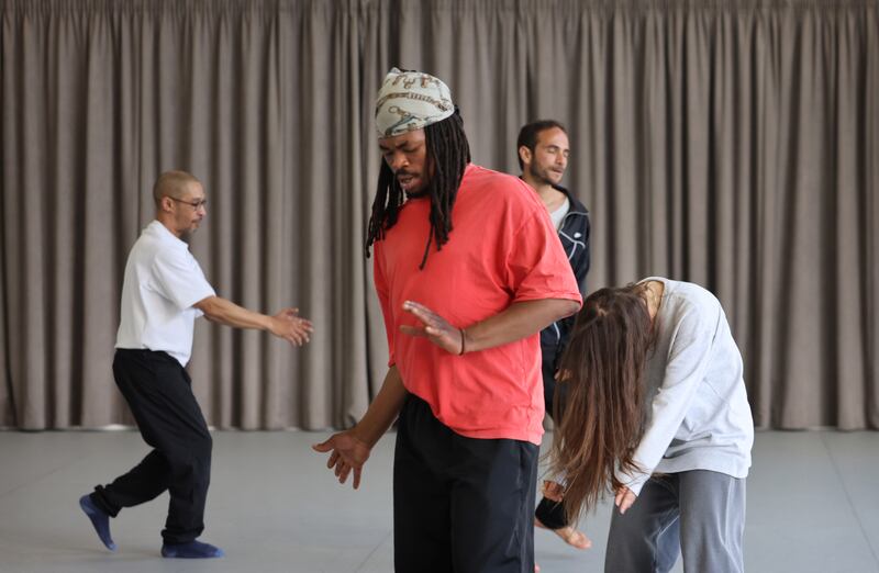 
Iffra Dia, Tobi Balogun, Sofian Jouoni and Jessie O’Reilly at DanceScapes Labs. Photograph: Dara Mac Dónaill / The Irish Times

