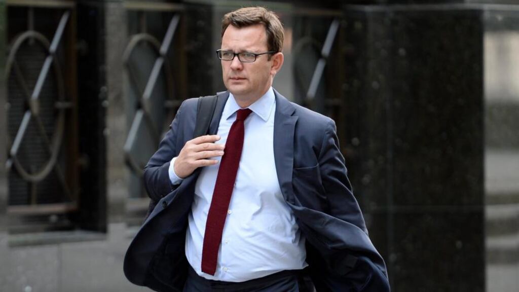 Former editor of the News of the World, Andy Coulson, arrives to the Old Bailey, Central Criminal Court in central London earlier this month. Photograph: EPA