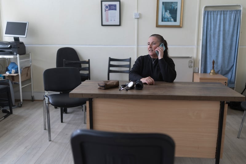 Dr Noreen Curtis at the old school that is used as a clinic on Inishbiggle