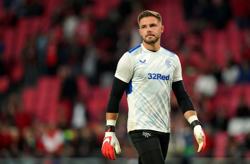 Rangers goalkeeper Jack Butland will miss Thursday's Old Firm derby. Photograph: Tim Goode/PA