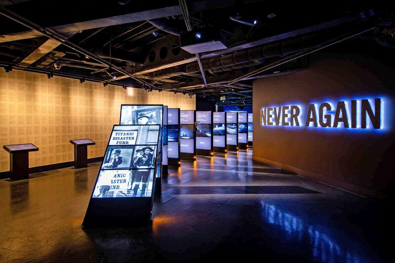 The Never Again gallery is one of four new galleries in the newly refurbished Titanic Belfast. Photo: Titanic Belfast/PA