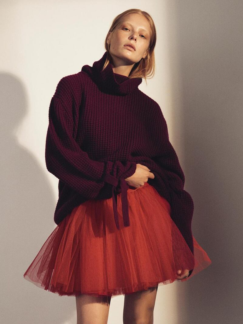 Three-ply waffle cashmere knit chunky sweater  by Castanea, €795 at Havana, Dublin; Samui, Cork; and Kalu, Naas
