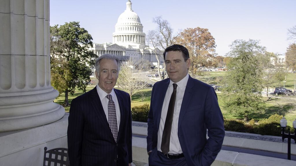 The Government’s special envoy to the US Congress John Deasy (right) with Congressman Richard Neal, who co-sponsored the Bill in the House of Representatives