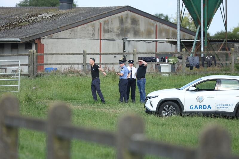 Gardaí and emergency services attended the scene of a helicopter crash in the Joristown townland near Killucan Co Westmeath. Photograph: Colin Keegan/Collins