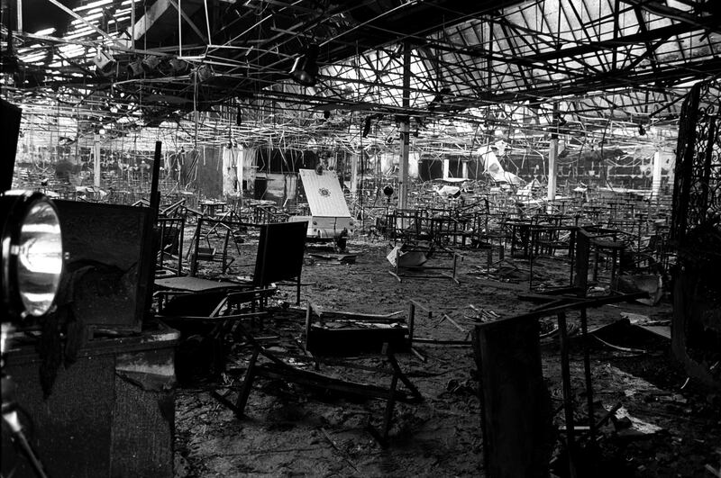 The scene after the fire. Photograph: Tony Harris/PA Wire 