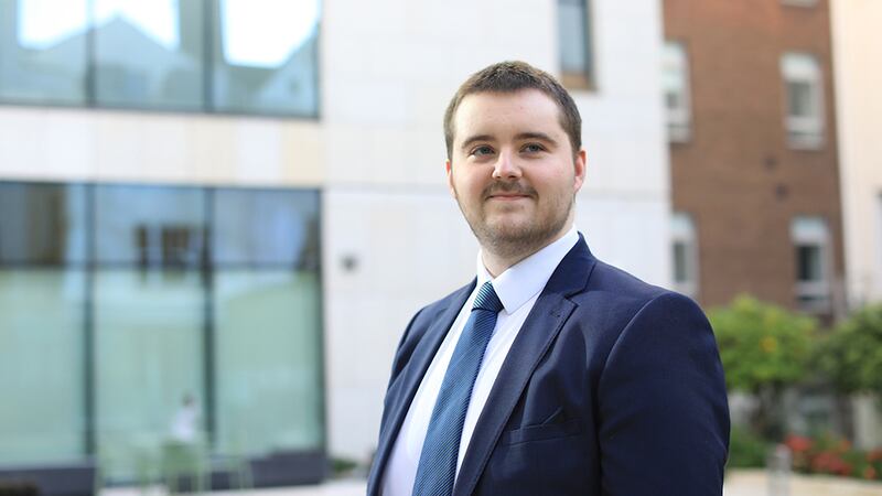 David Arnold, an apprentice at AIB. Photograph: Julien Behal.