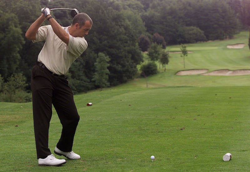 Colin Miller of Australia tees off  at the Royal Belfast Golf Club, Belfast, Northern Ireland.  Photograph: Hamish Blair/Allsport