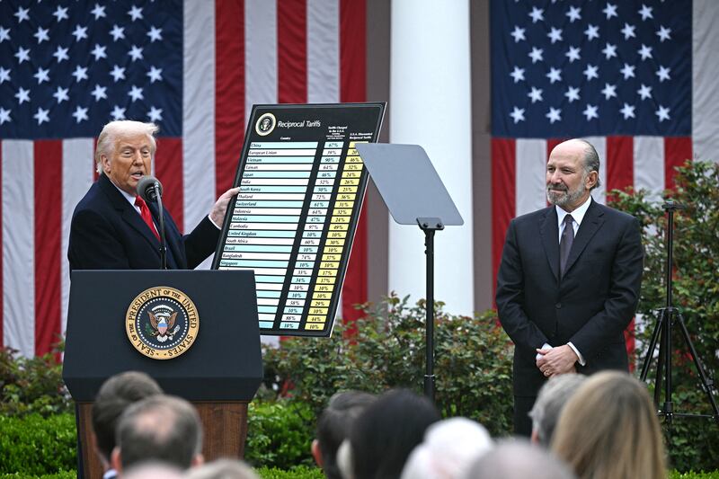US President Donald Trump and Commerce Secretary Howard Lutnick.