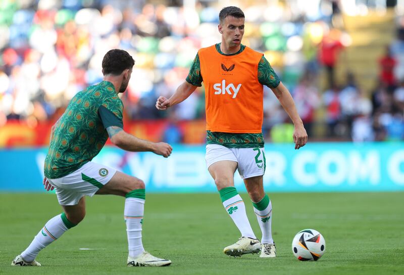 Ireland’s Seamus Coleman ahead of the clash with Portugal. Photograph: Ryan Byrne/Inpho