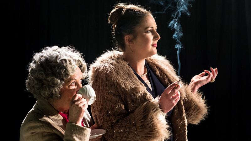 Eileen Lahiffe as Grace and Nicola Sheehan as Pam in  Corofin Dramatic Society’s production of ‘A Day In The Death Of Joe Egg’, by Peter Nichols. Photograph:  John Kelly