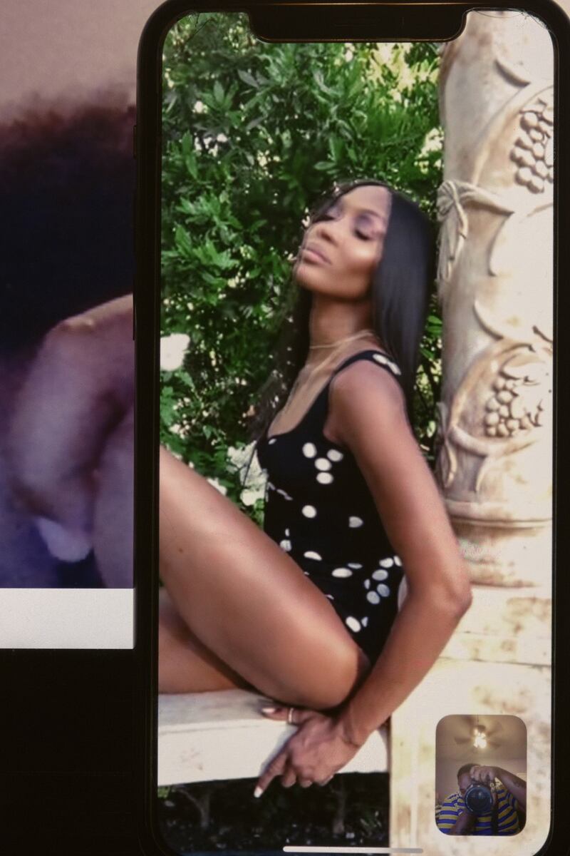 Naomi Campbell, photographed at her home in Los Angeles, via FaceTime. At 50, the supermodel is busier than ever. Photograph: Gioncarlo Valentine/The New York Times