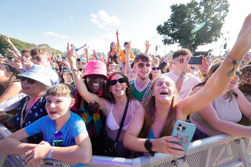 Fans sing along to Cian Ducrot playing the Main Stage. Photograph: Alan Betson/The Irish Times

