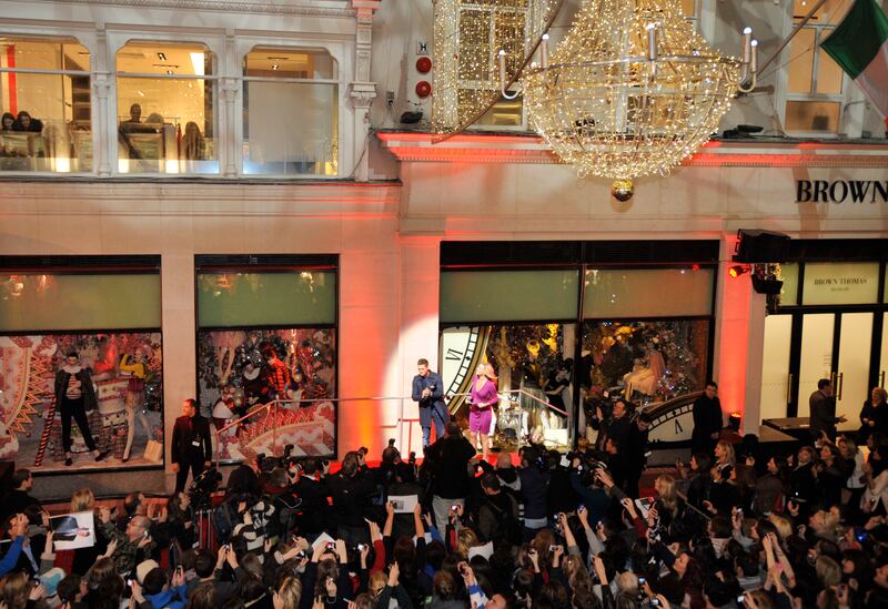 Michael Bublé unveils the Brown Thomas Christmas window display in 2011. Photograph: Sasko Lazarov/Photocall Ireland